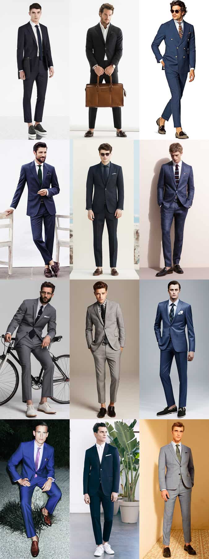 Men's Sockless Suits and Cropped Trousers Summer Outfit Inspiration Lookbook