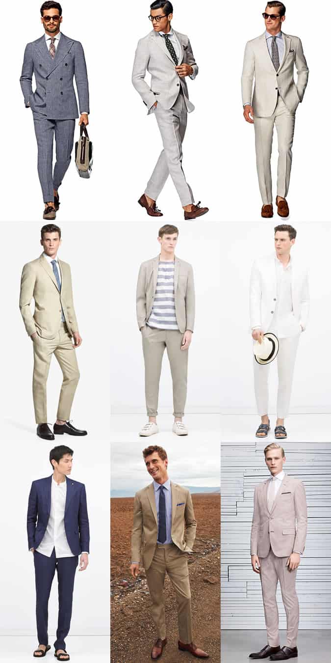 Men's Lightweight Suits (Linen, Cotton, Cool Wool) Summer Outfit Inspiration Lookbook