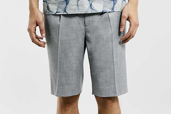 Topman Lux Grey Melange Shorts