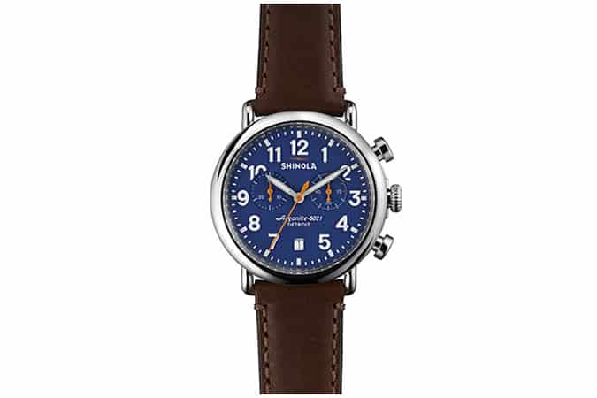 Shinola S0100117 unisex runwell chrono leather-strap watch