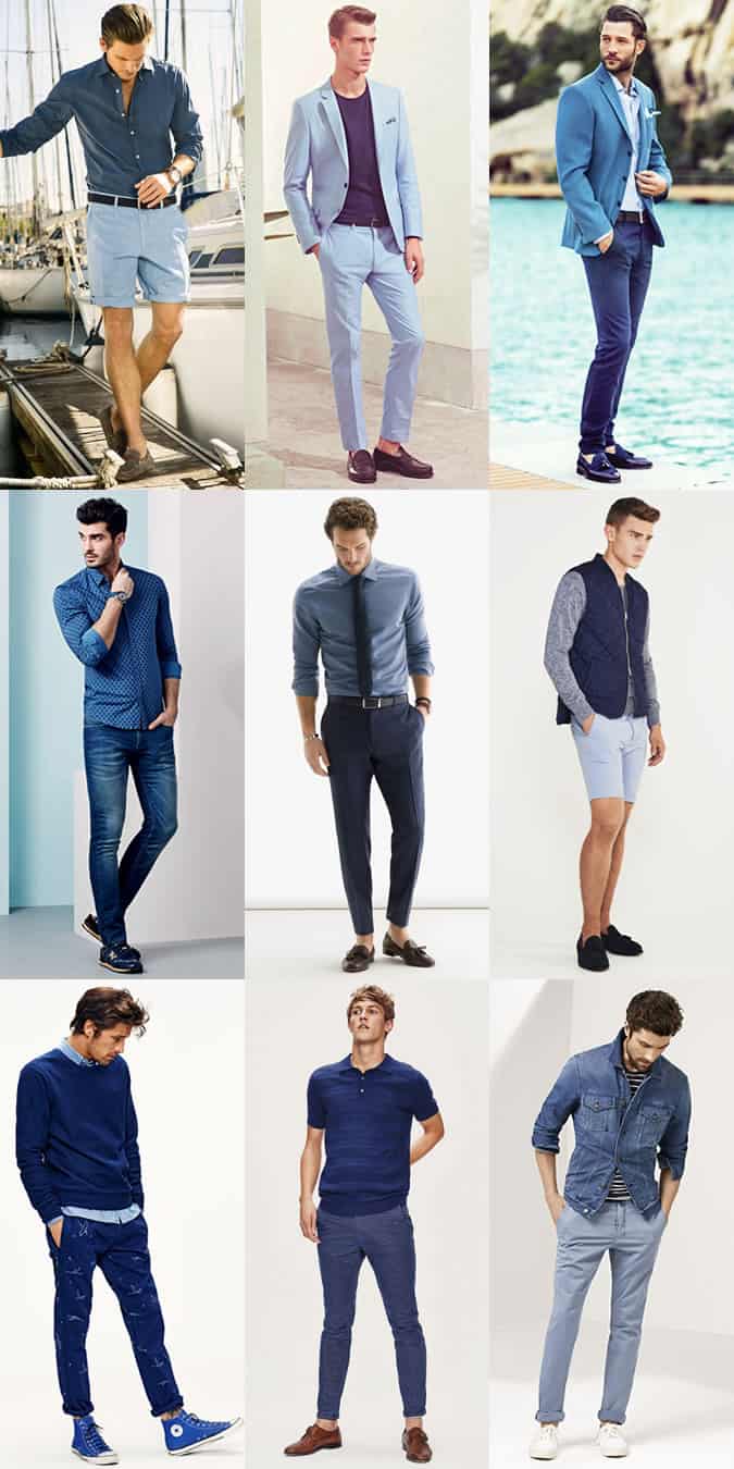 Men's All-Blue Spring/Summer Outfit Inspiration Lookbook