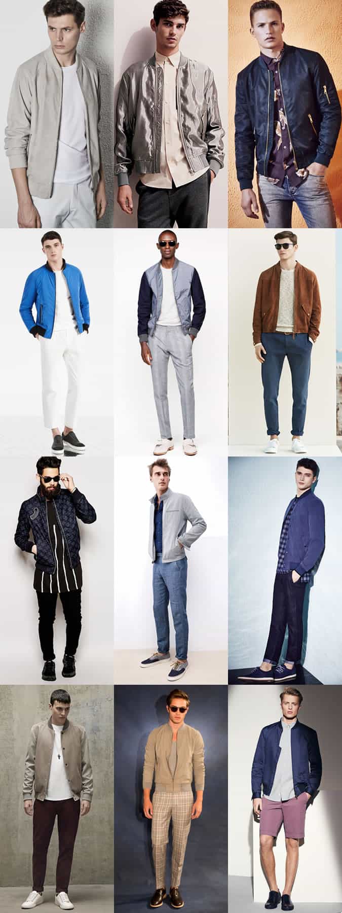 Men's Textured Bomber Jackets - Spring/Summer Outfit Inspiration Lookbook