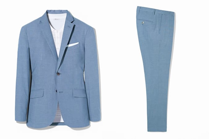 SLIM-FIT COTTON POPLIN SUIT BLAZER
