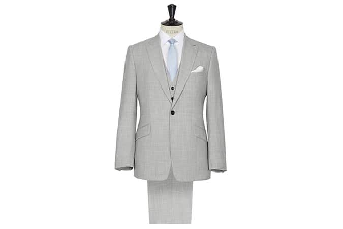 GARDA PEAK LAPEL THREE PIECE SUIT GREY