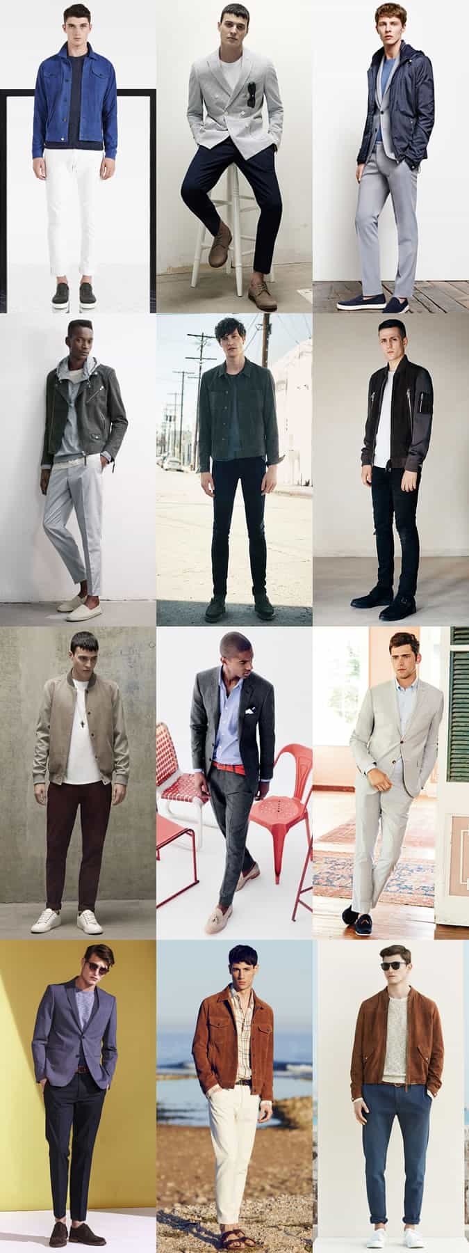 Men's Suede Shoes and Jackets Spring/Summer Outfit Inspiration Lookbook