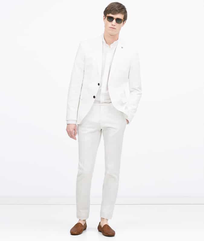 Zara White cotton suit