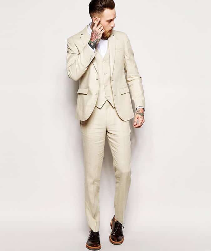 ASOS Slim Fit Suit In 100% Linen