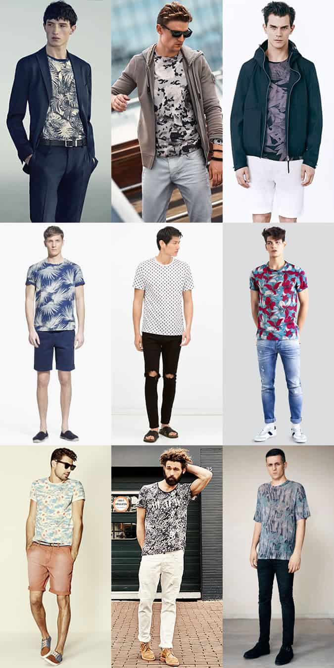 Men's Printed T-Shirts Spring/Summer Outfit Inspiration Lookbook