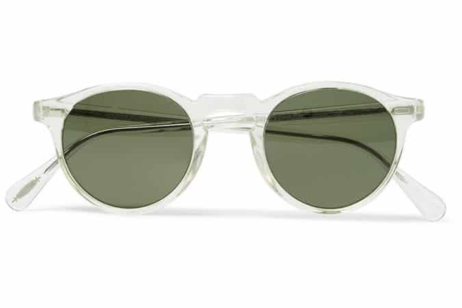 OLIVER PEOPLES GREGORY PECK ACETATE ROUND-FRAME SUNGLASSES