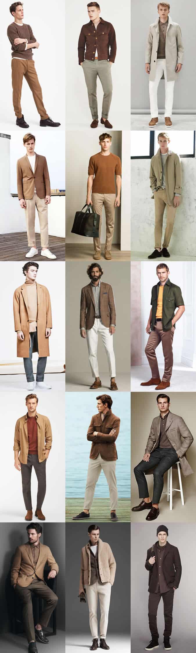 Men's Earth Tones Palette Outfit Inspiration Lookbook