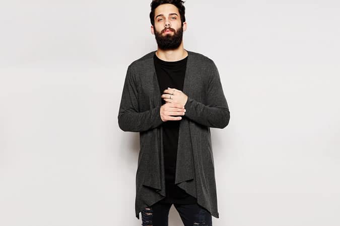 ASOS Longline Cardigan With Extreme Waterfall In Jersey