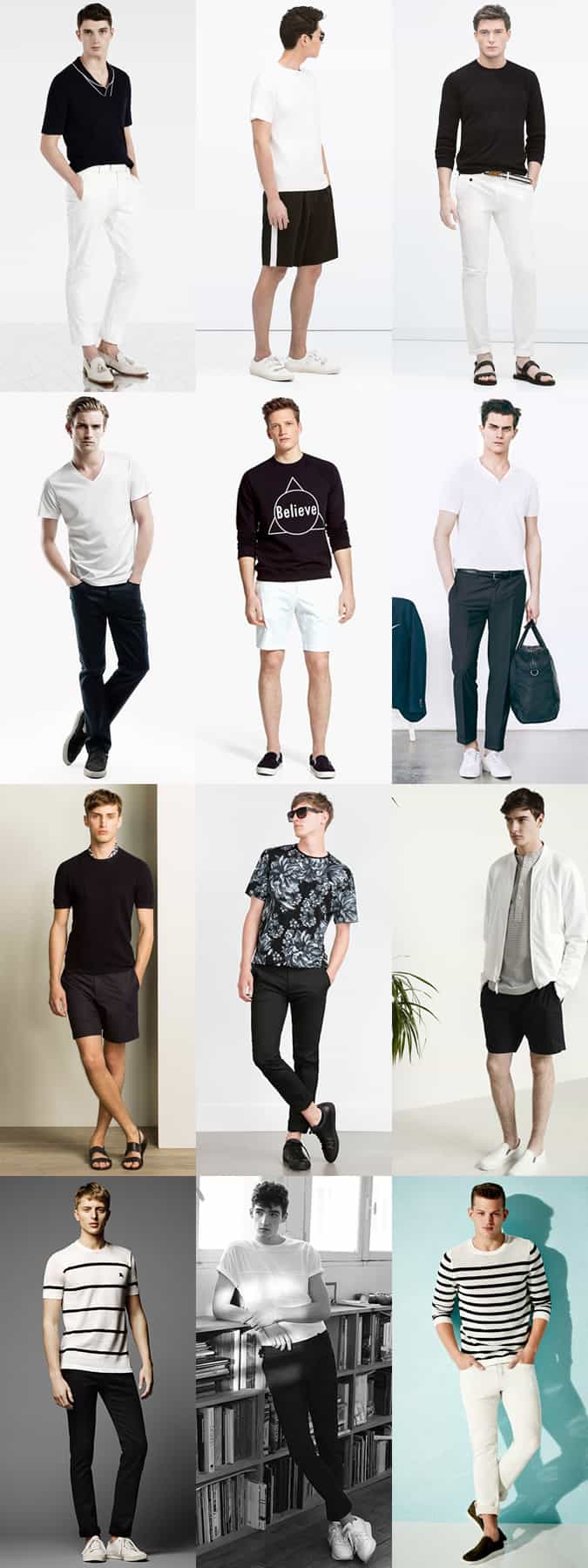 Men's Black and White Spring/Summer Outfit Inspiration Lookbook