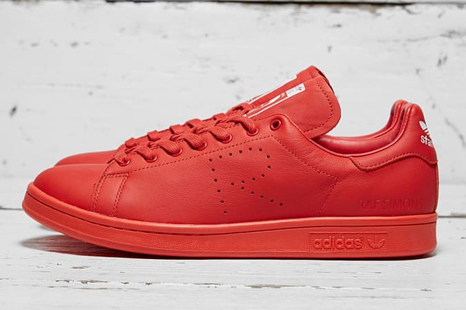 Adidas x Raf Simons Red Mono Stan Smith Trainers