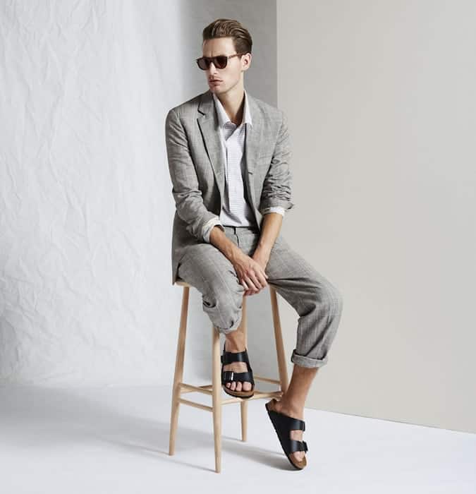Men's Sandals With Suits Outfit Inspiration Lookbook