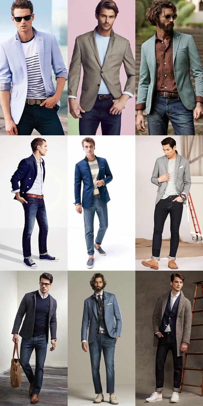 Men's Blazers with Jeans Outfit Inspiration Lookbook