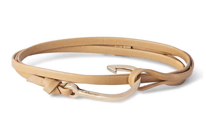 MIANSAI LEATHER AND GOLD-PLATED HOOK BRACELET