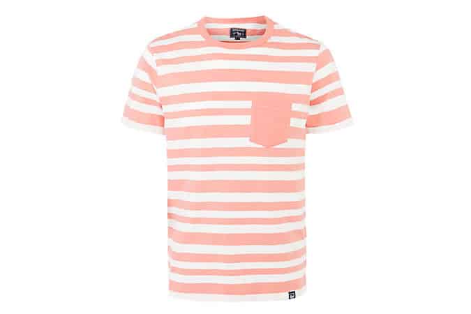 Woolrich John Rich & Bros. Wotee Slub Jersey Stripe T-Shirt, Light Faded Cherry