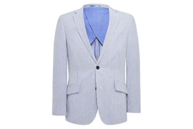 Regular Fit Cotton Stripe Blazer