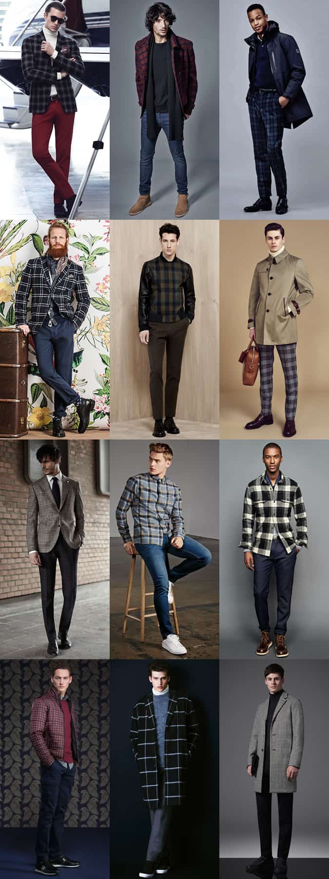 Men's Checked Clothing and Outerwear Outfit Inspiration Lookbook