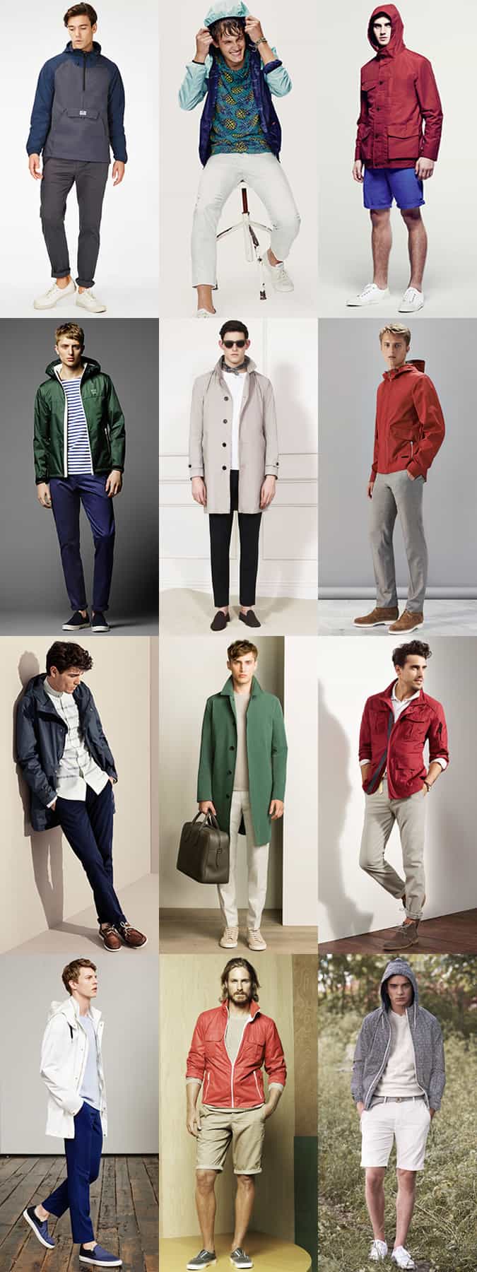 Men's Lightweight Summer Rain Jackets Outfit Inspiration Lookbook