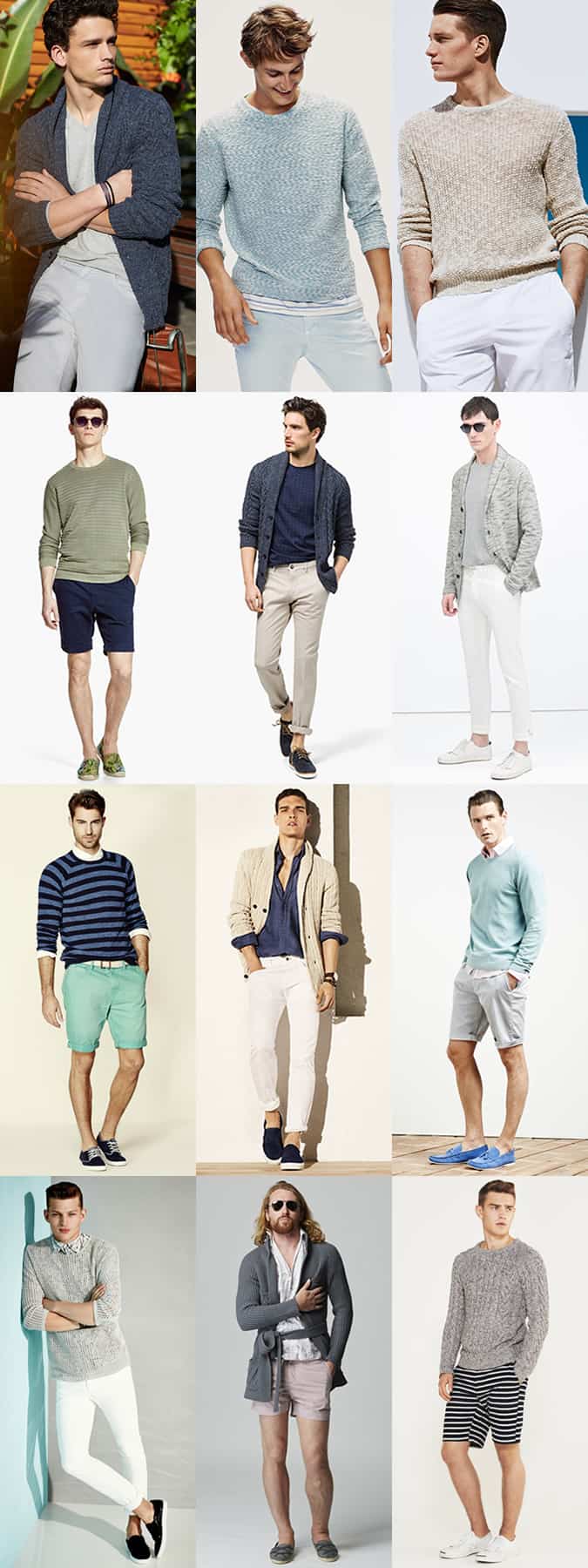 Men's Lightweight Summer Knitwear Outfit Inspiration Lookbook