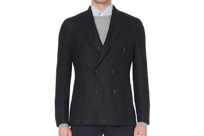 BOGLIOLI Double-breasted textured wool jacket