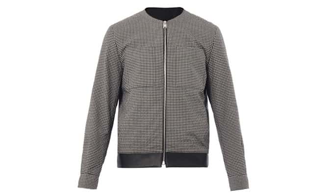 BALENCIAGA Gingham-check seersucker bomber jacket