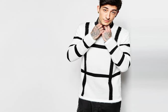 ASOS Jumper with Fluffy Yarn and Grid Check