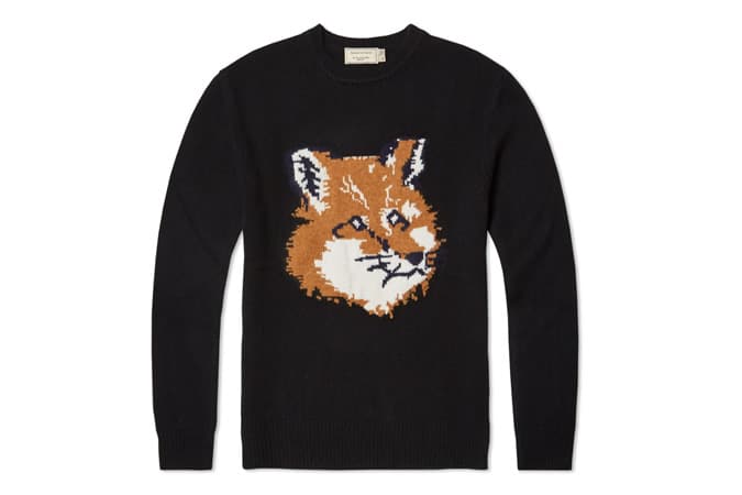 MAISON KITSUNÉ FOX HEAD SWEATER Black