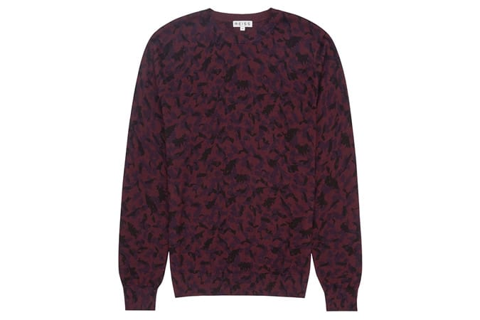 CHURCH PRINTED LIGHTWEIGHT JUMPER BORDEAUX