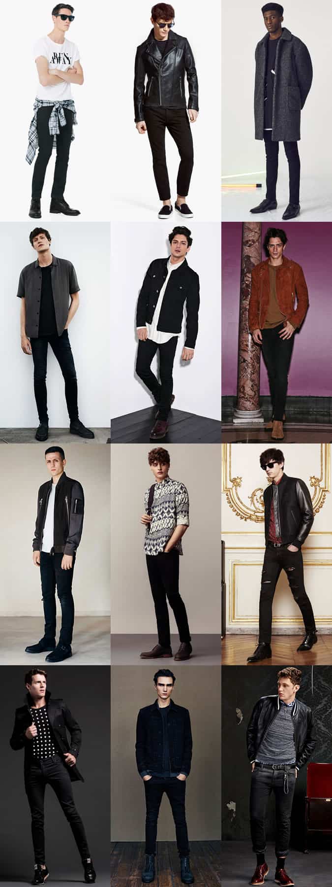Men's Black Jeans Outfit Inspiration Lookbook