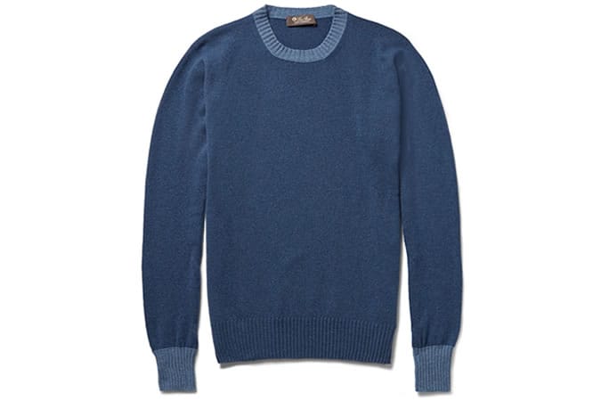 Loro Piana Contast-Trim Baby Cashmere Sweater