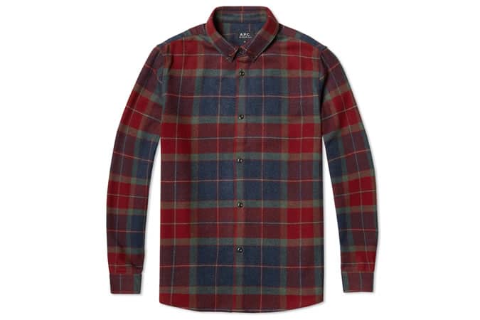A.P.C. BUTTON DOWN CHECK SHIRT Multicolour