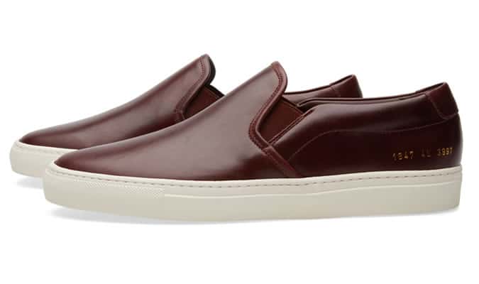 COMMON PROJECTS SLIP ON LEATHER Bordeaux