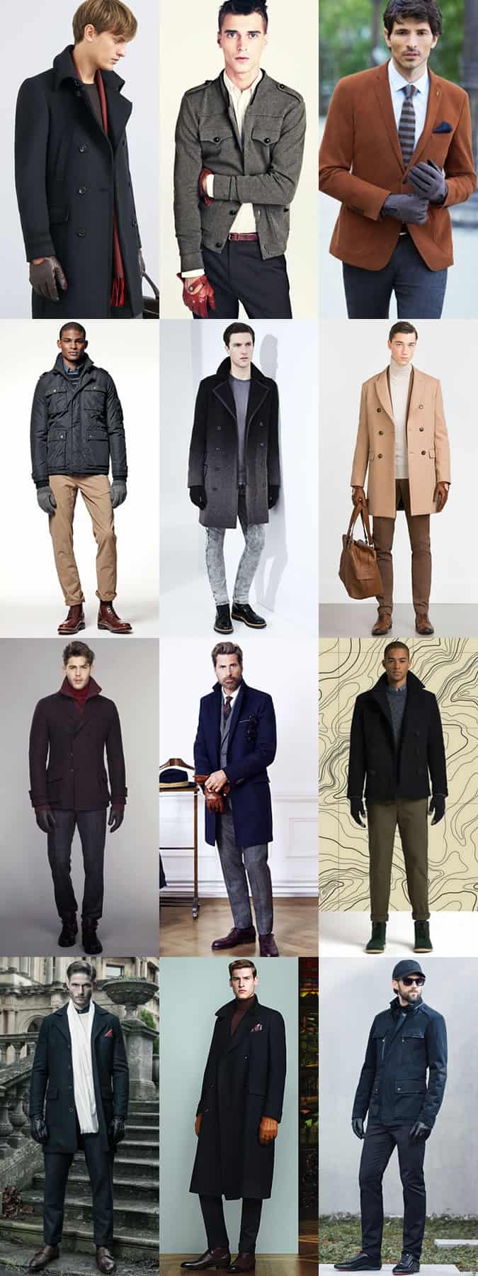 Men's Driving, Leather & Knitted Gloves Autumn/Winter Outfit Inspiration Lookbook