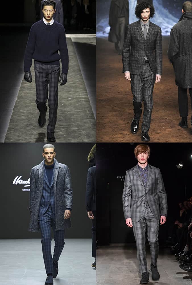 Tonal Check Tailoring On AW15 Menswear Runways