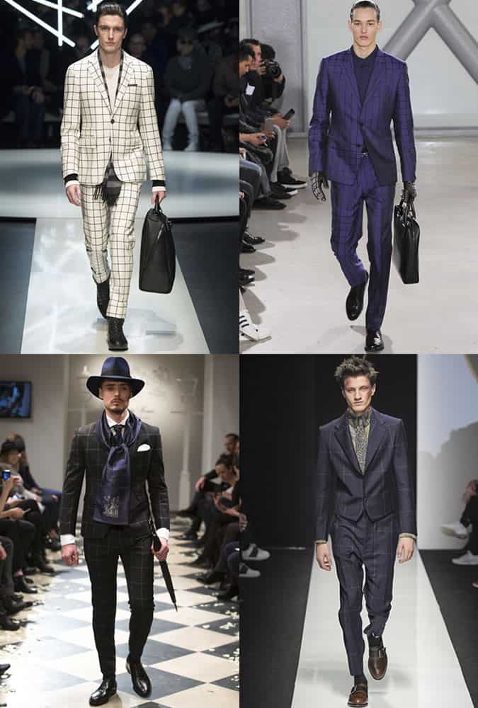 Windowpane Check Tailoring On AW15 Menswear Runways