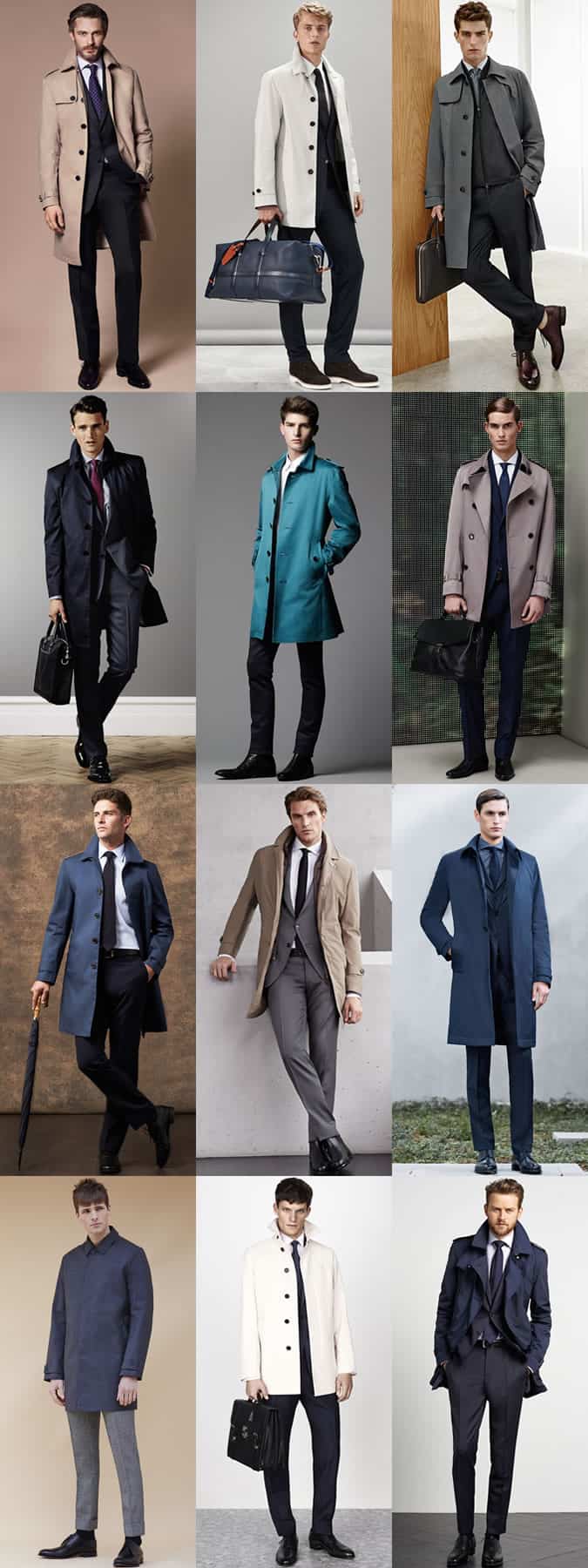 Men's Macs/Trench Coats and Suits Outfit Inspiration Lookbook