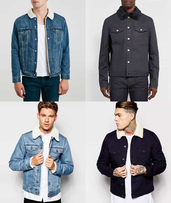 Men's Borg Collar Denim Jackets
