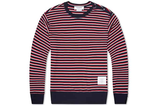 Thom Browne Shoulder Vent Crew Neck Sweat