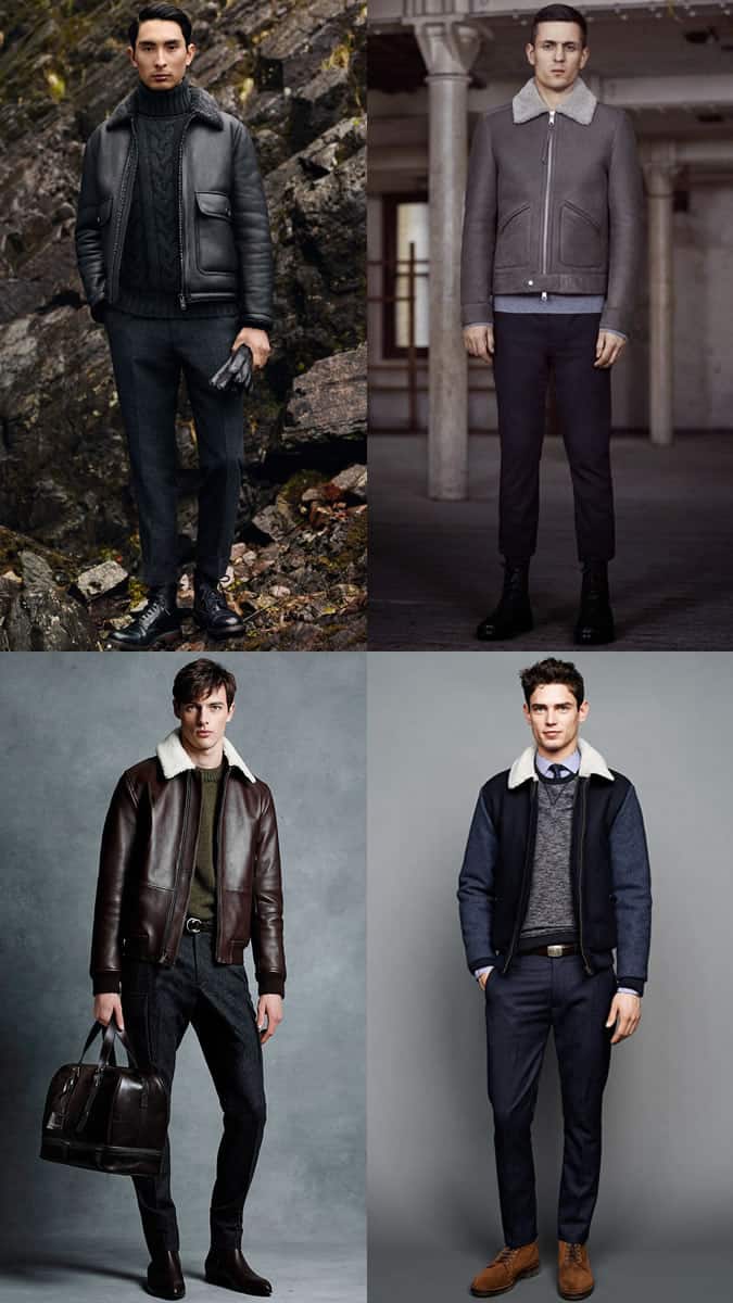 Men's Military Shearling Jackets Outfit Inspiration Lookbook