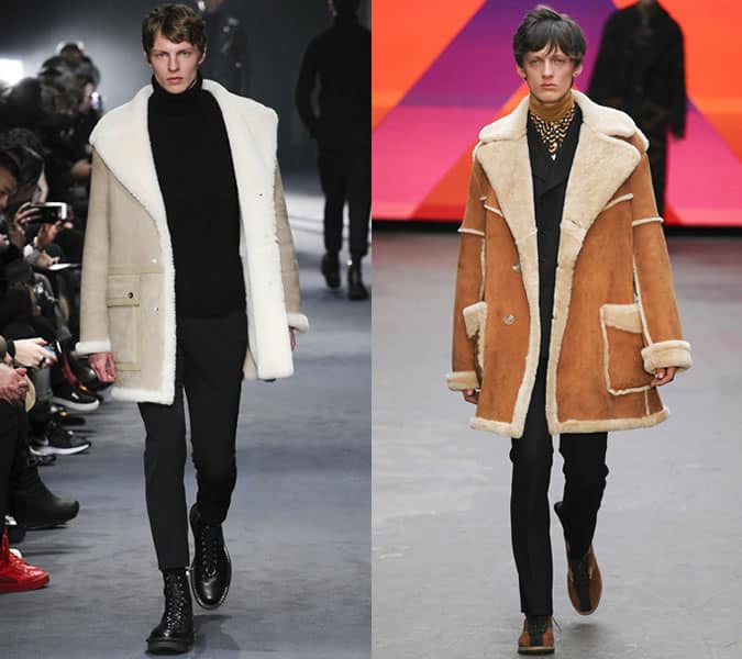 Long Shearling Coats On Topman Design And Neil Barrett AW15 Runways