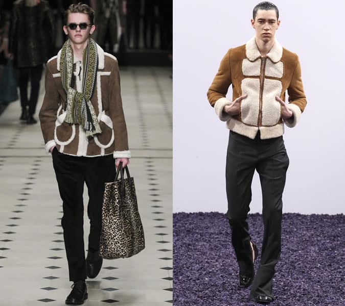 Distressed Shearling Coats On Ralph Lauren And Coach AW15 Runways