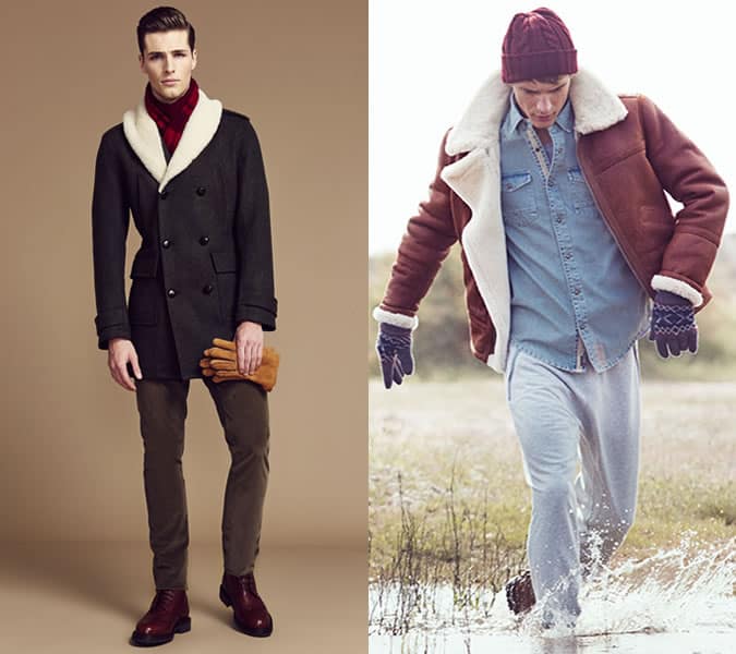 Men's Rugged Shearling Jackets Outfit Inspiration Lookbook