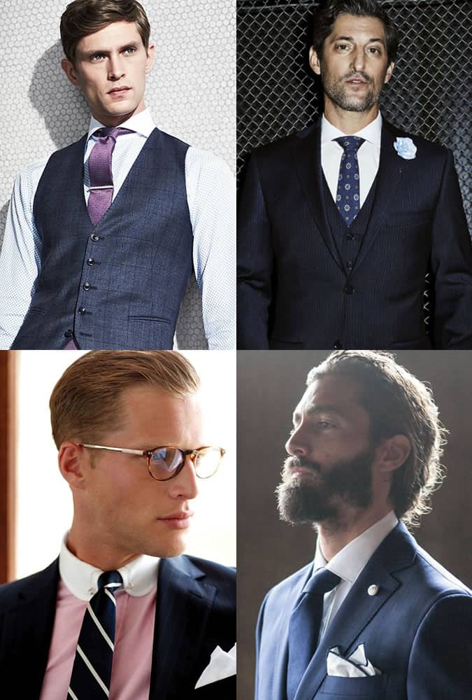 Men's Tailoring Accessories - Lapel Pin, Collar Bar, Tie Clip - Outfit Inspiration Lookbook