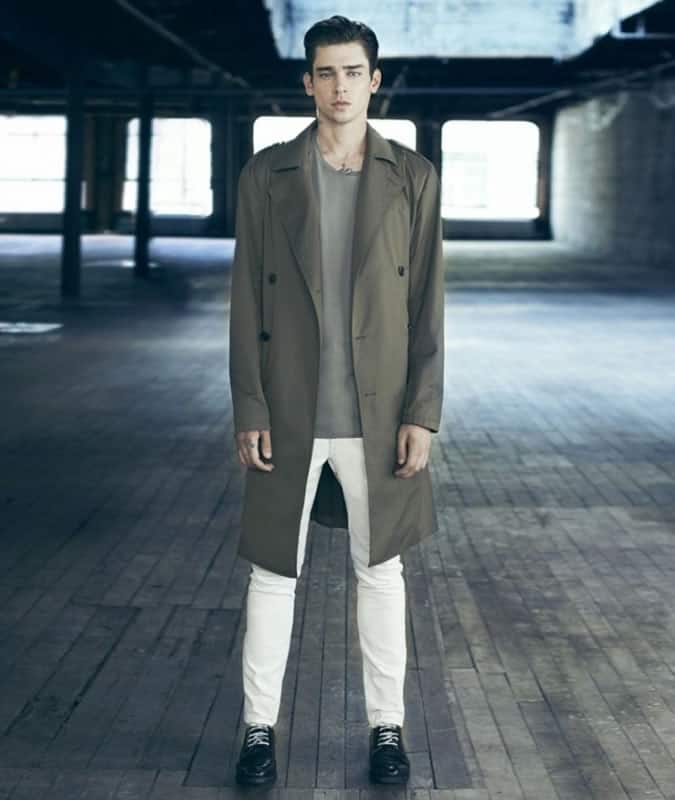 Men's AllSaints Military Green Trench Coat