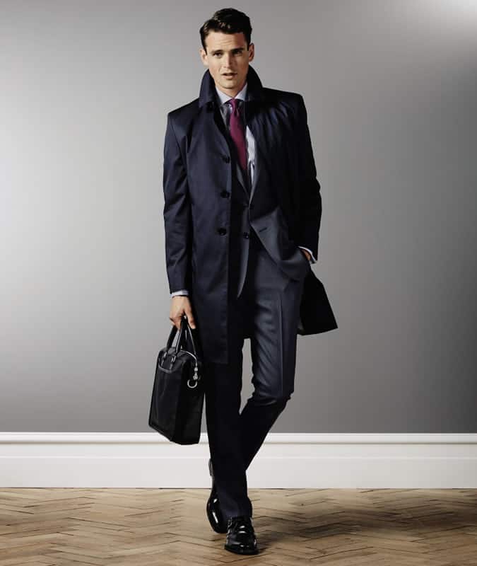Men's Charles Tyrwhitt Navy Trench Coat