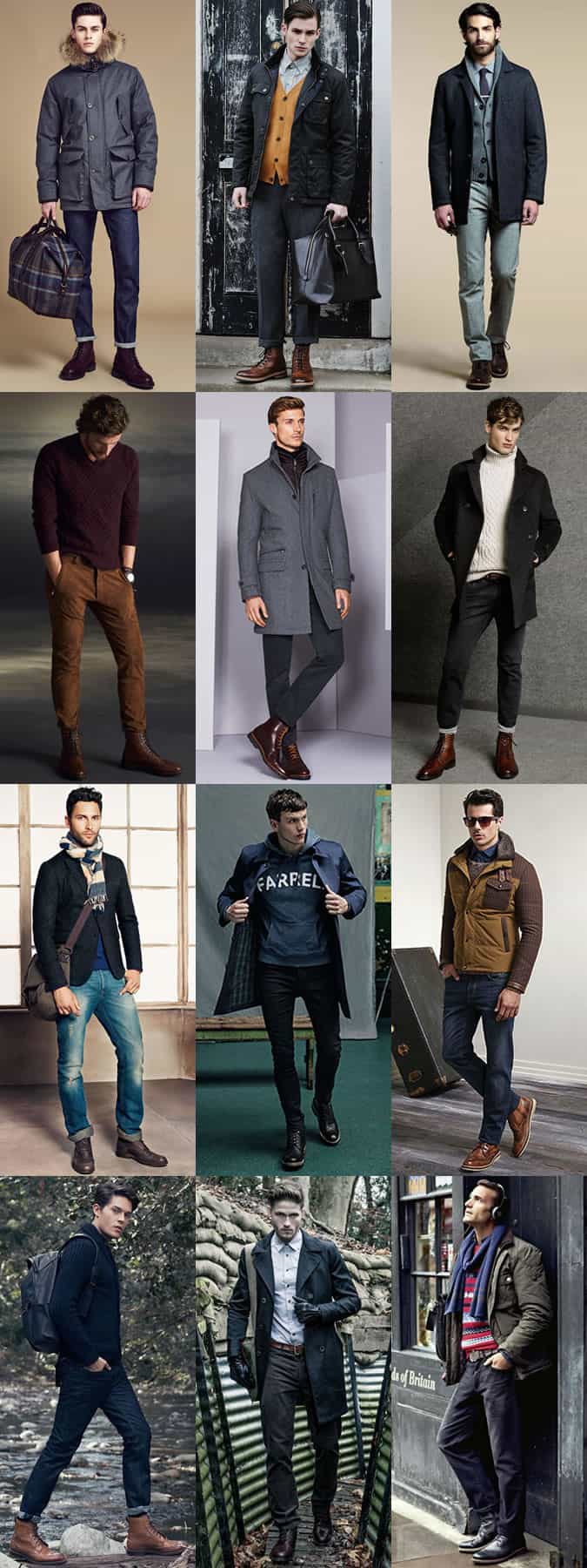 Men's Leather Brogue Boots Outfit Inspiration Lookbook