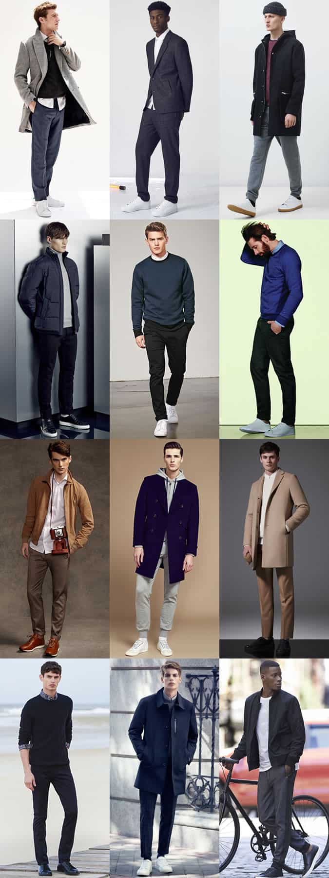 Men's Leather Low-Top Sneakers/Trainers Outfit Inspiration Lookbook