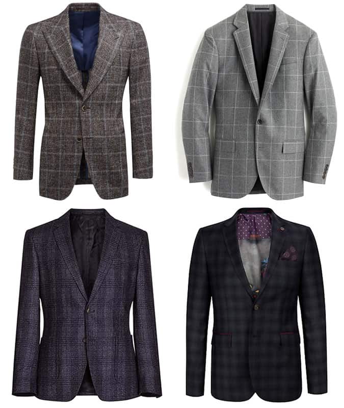 Men's Checked Blazers & Suits